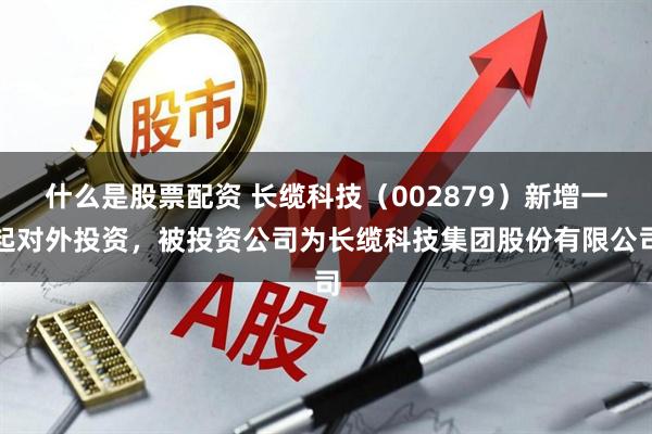 什么是股票配资 长缆科技（002879）新增一起对外投资，被投资公司为长缆科技集团股份有限公司